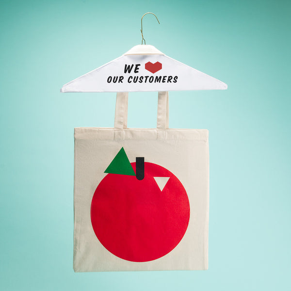 1/2 Peck White Paper Apple Tote Bag