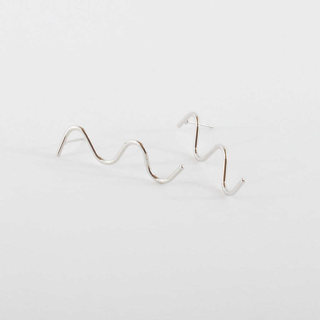 Silver Squiggle Earrings