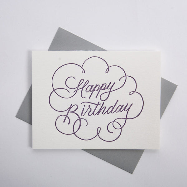 Birthday Series - Purple Script Lettering
