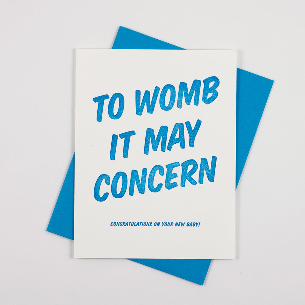 To Womb It May Concern Card Blue