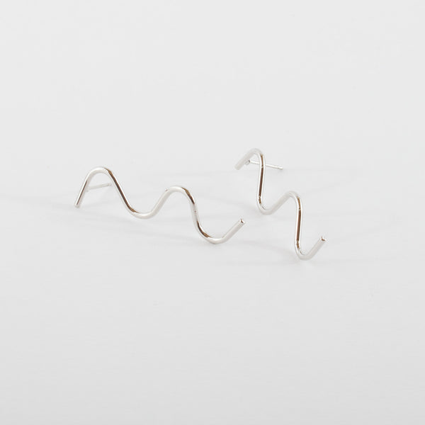 Silver Squiggle Earrings