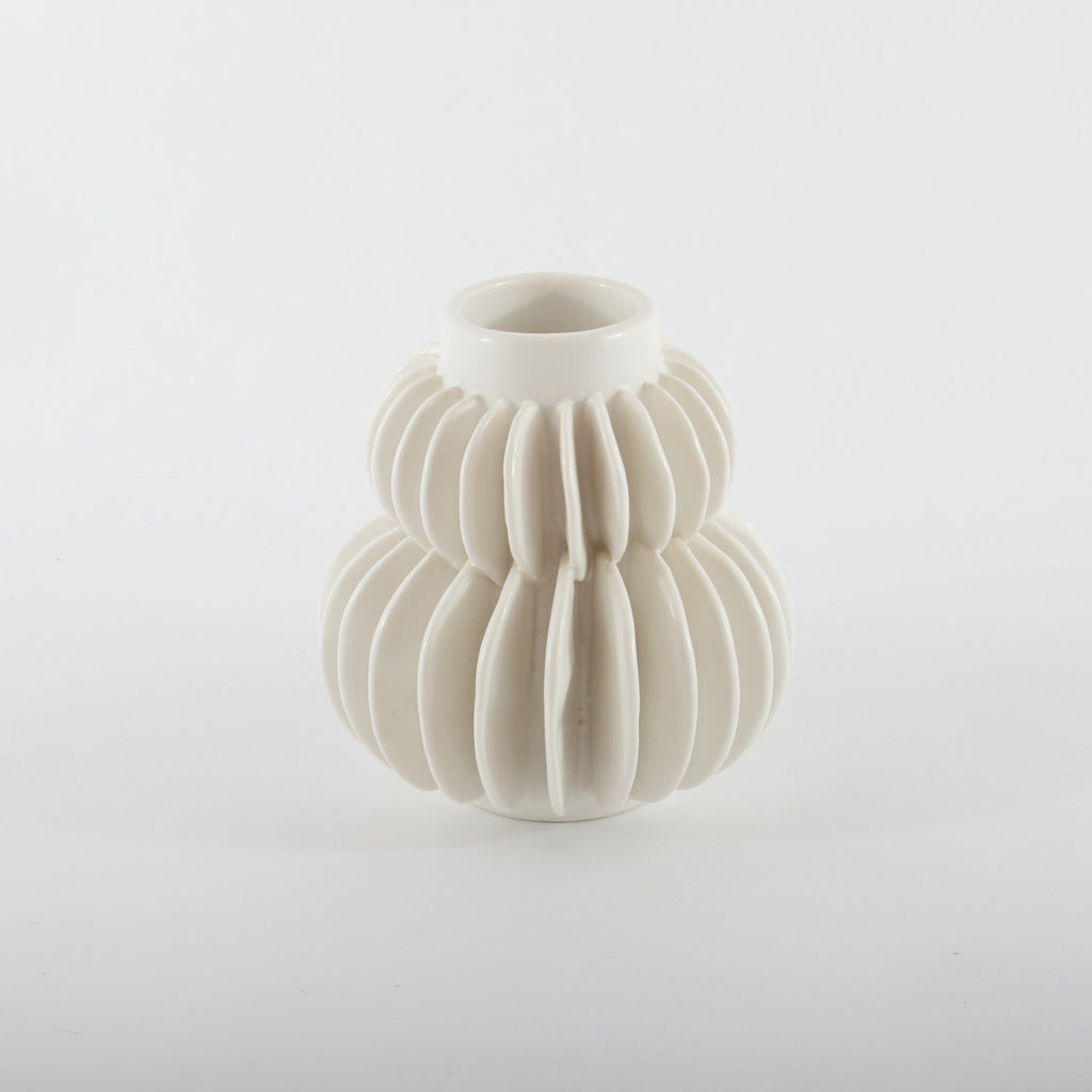 Pleated Stoneware Vase