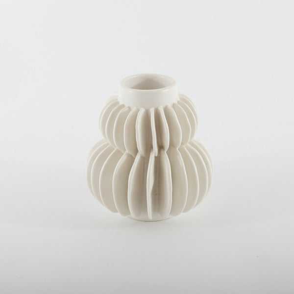 Pleated Stoneware Vase